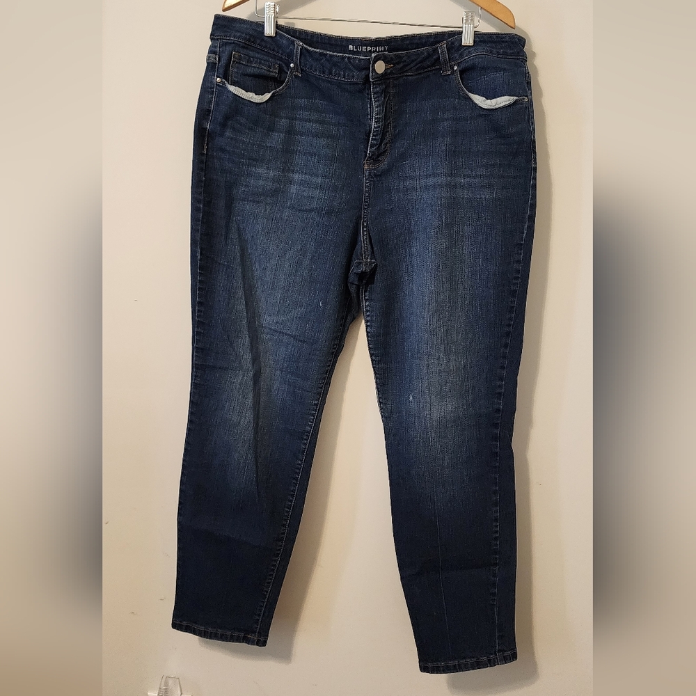 Blueprint Sears Blue Jeans Distressed Size 22 Womens